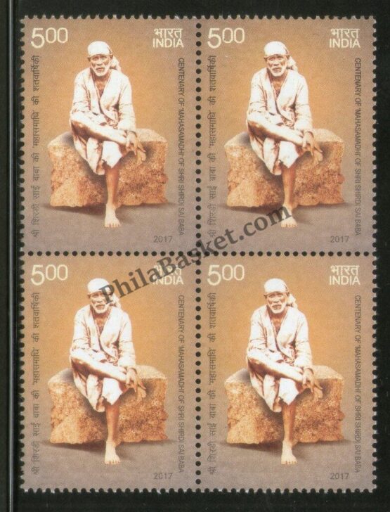 BK1833 Mahasamadhi Of Shri Shirdi Sai Baba Block Of Four India MNH