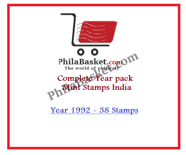 #YP45 1992 Complete Year Pack Mint INDIA - Full Set (38 Stamps )