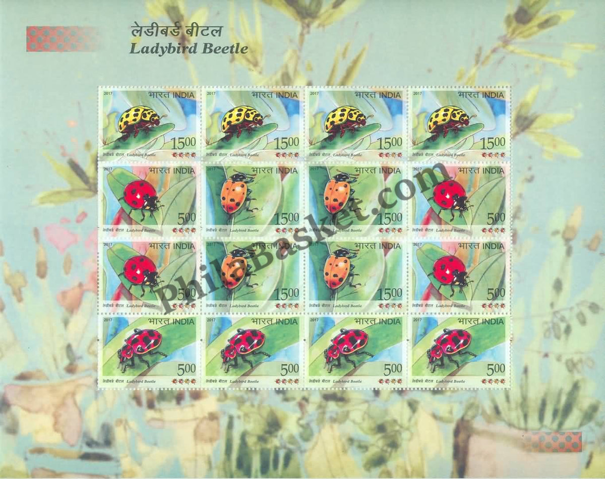 #SL127 to SL130 LADYBIRD BEETLE SHEETLET MNH INDIA 2017 (Set of 4)