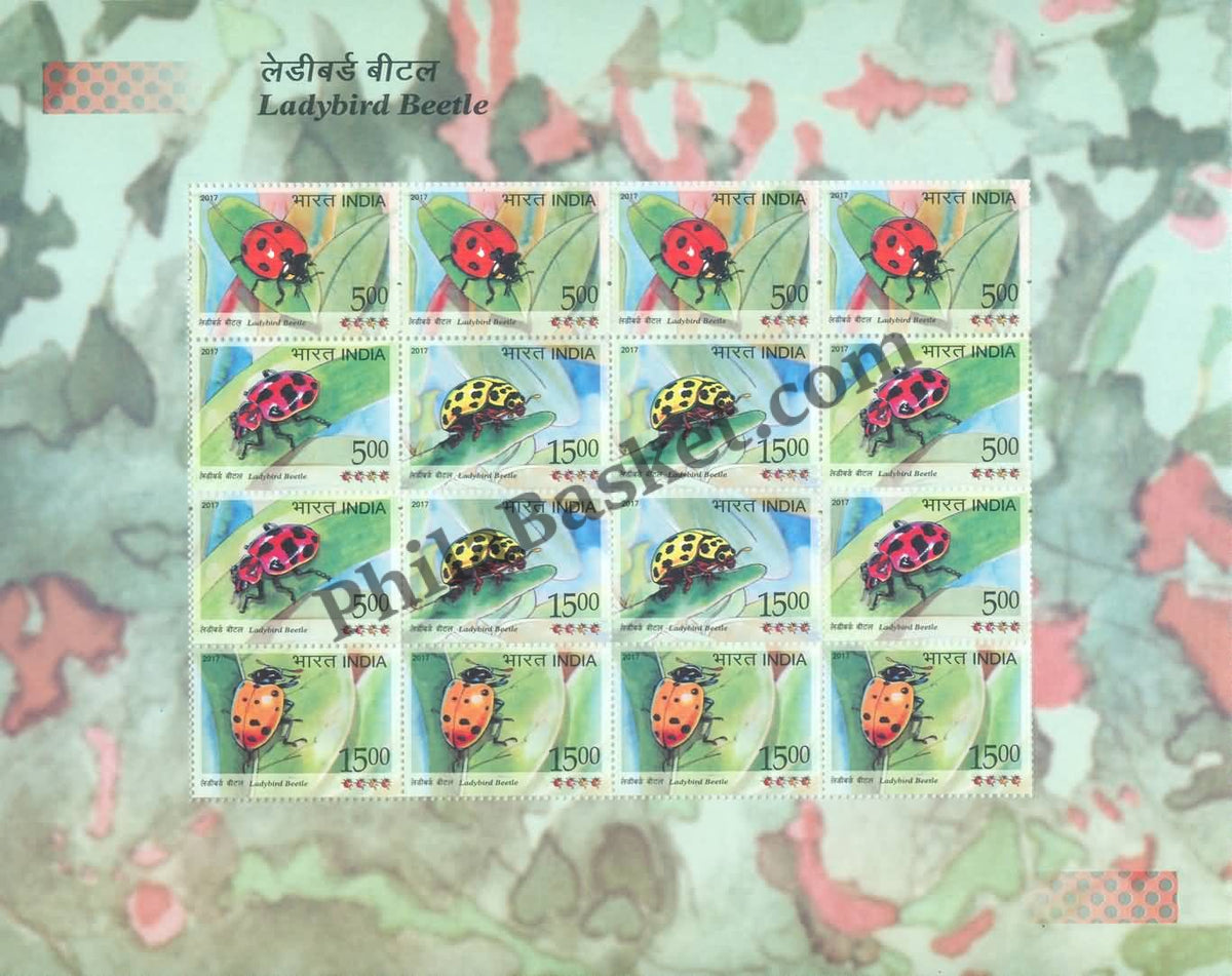 #SL127 to SL130 LADYBIRD BEETLE SHEETLET MNH INDIA 2017 (Set of 4)