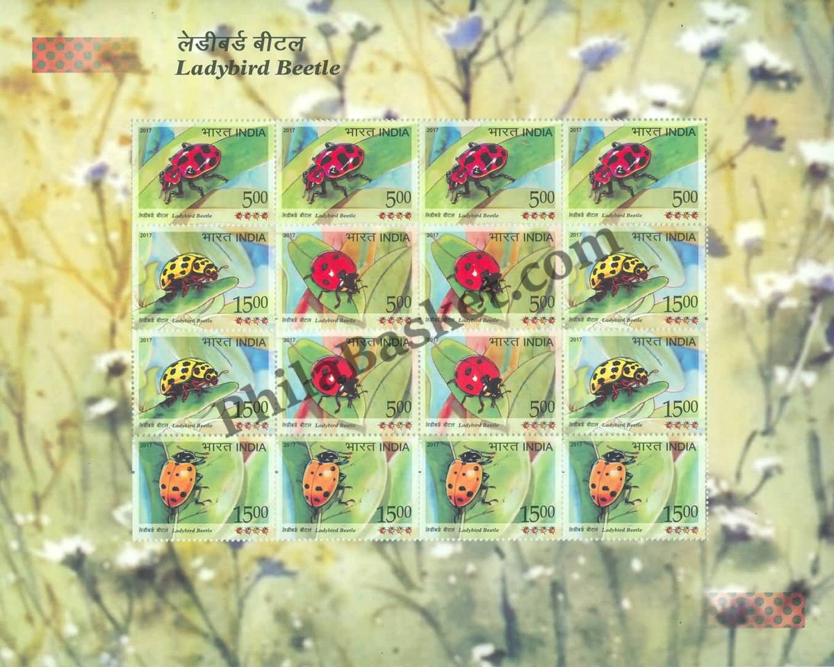 #SL127 to SL130 LADYBIRD BEETLE SHEETLET MNH INDIA 2017 (Set of 4)