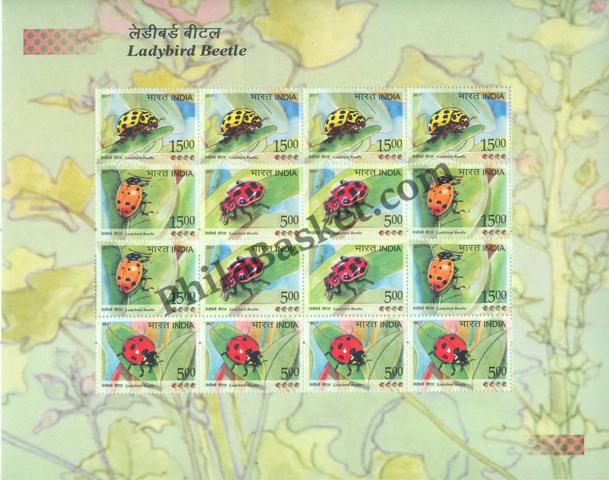 #FS1814-Ladybird Beetle - Sheetlet Form - FullSheet India MNH - 2017